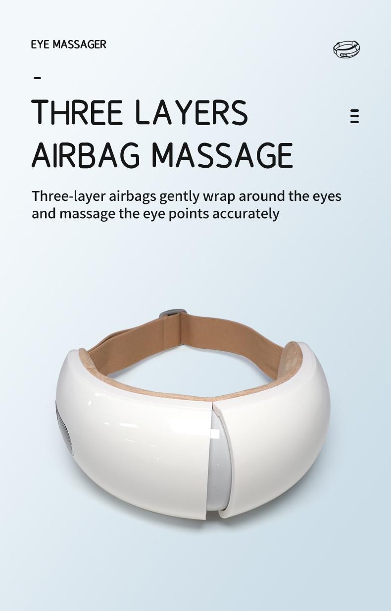 2022 Vibration Warm Heat Wireless Eye Massager with Air Pressure 3D Eye Relax Massager Therapy Acupressure