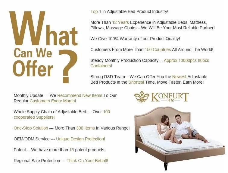 Modern Bedroom Furniture Adjustable Electric Massage Bed Mattress Foundation