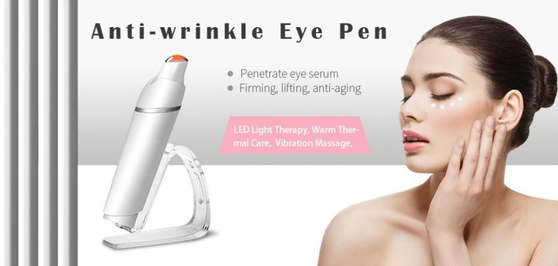 Home Use Beauty Equipment Eye Care Massage Skincare Product Device Rechargeable Roller Electric Vibration Facial Massager Pen for China Manufacturer