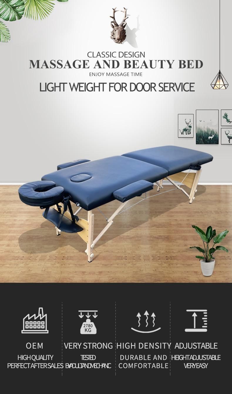 Beauty Wooden Folding Massage Table Facial Bed Massage Bed Portable