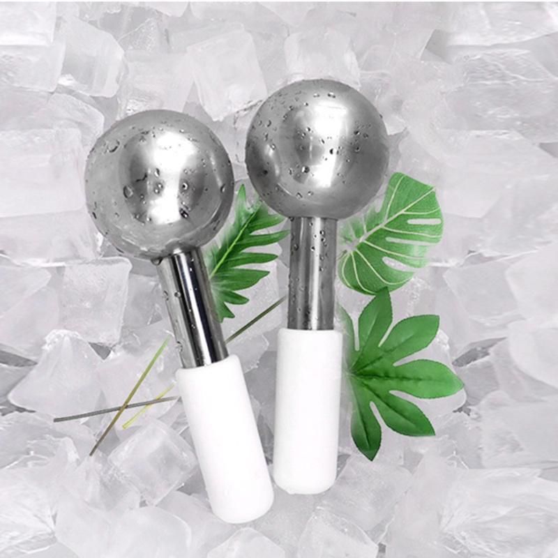 Handheld Stainless Steel Ice Globes Cooling Magic Ice Globe Facial Roller Ice Globes for Face