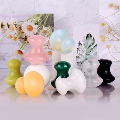 Face Massager Guasha Tool Natural Rose Quartz Mushroom Facial Back Foot Massage Scraper SPA Therapy Jade Board