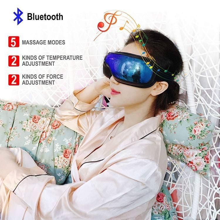 Eye Massager with Vision Window, 16 Vibration Massage Heads and Bluetooth Music, 5 Modes for Eye Relax