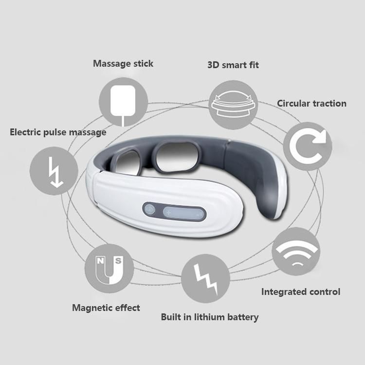 2021 Powerful Wireless Mini Electric EMS Neck Massager Intelligent Remote Control Heating Electronic Smart Neck Massager