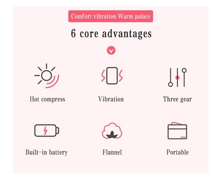 Portable Cordless Heating Pad, Electric Waist Belt Device for Cramps Belly Warm Massager