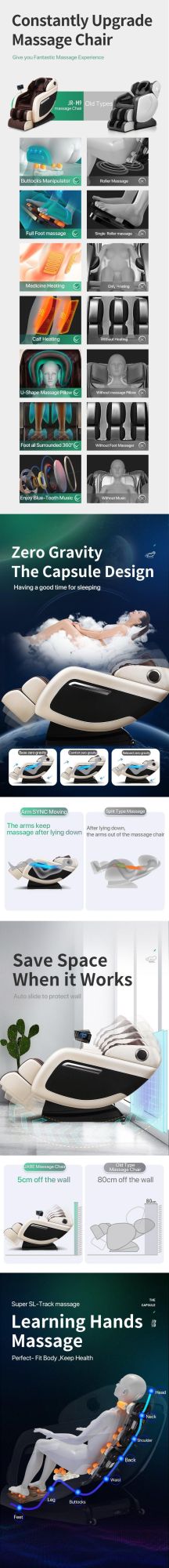 3D Electric Full Body Massage Chair with Foot Roller