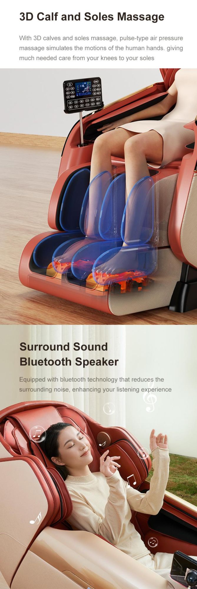 Amazon Best Sell Kursi Pijat Elektrik Electric Smart SL Mechanism Massage Chair 3D Zero Gravity Massage Chair 4D with Touch Screen