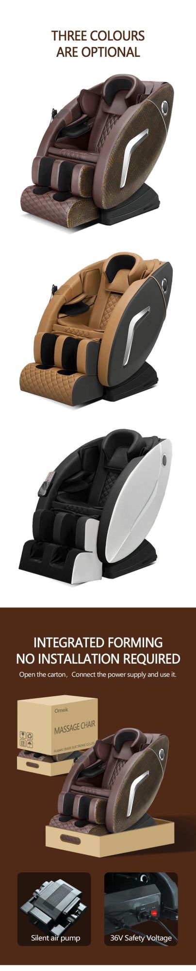 Healthcare 3D Zero Gravity Full Body Relax Massage Chair with U Pillow
