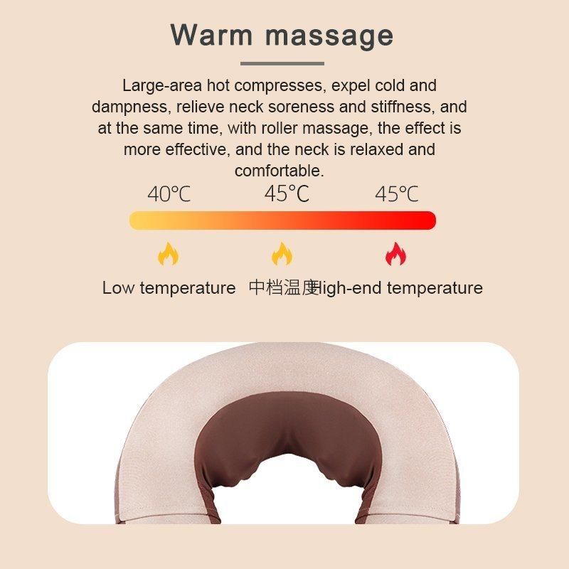 Shiatsu Massage Pillow with Heat Deep Tissue Kneading Travel Pillow with Massager