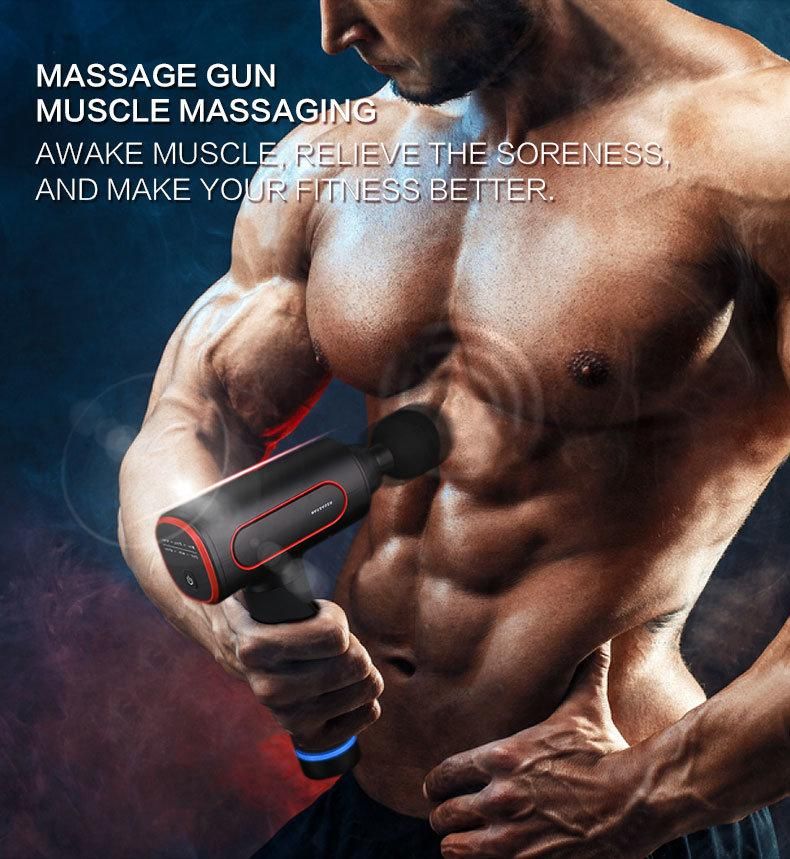 New Design Muscle Massage Gun Body Muscle Therapy Fascia Massage Gun with 6 Gears Intensity and Brushless Motor Massage Gun