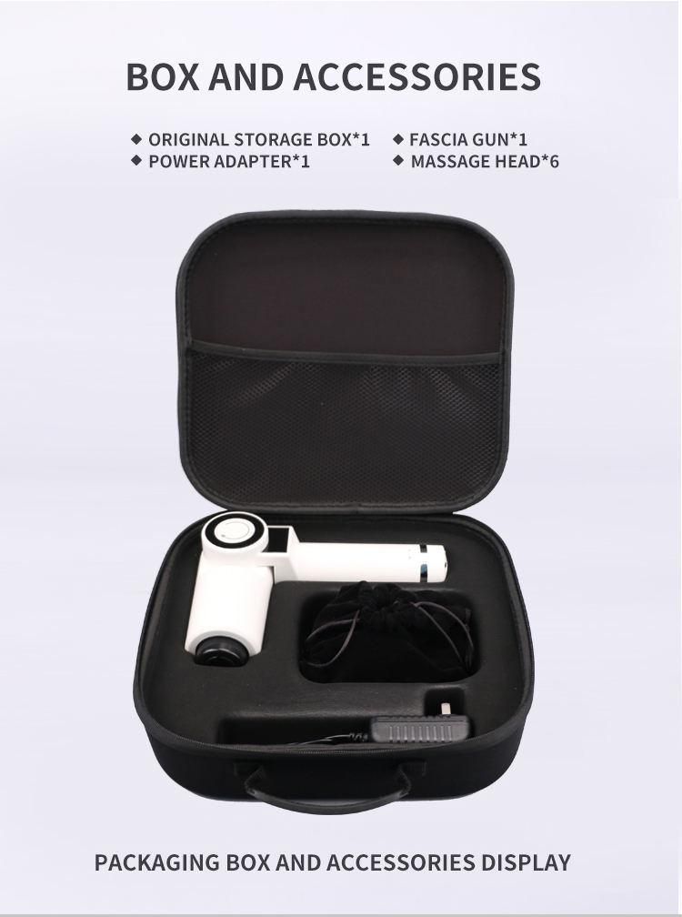 5 Gear Deep Tissue Massage Gun LCD Display Percussion Massager 180 Degree Angle Deep Knock with 6 Professional Heads