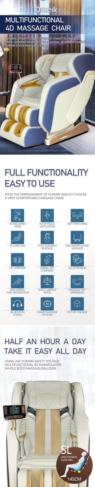 Luxury Massage Chair Multi-Functional Small Elderly Sofa Chair Full Body Electric Zero Gravity Household for Elder