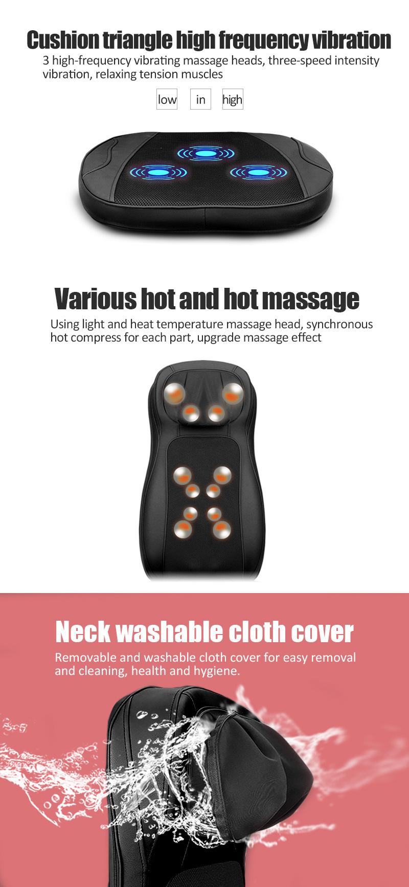 Shiatsu Neck and Back Massager 2D/3D Kneading Full Back Massager with Heat and Adjustable Compression