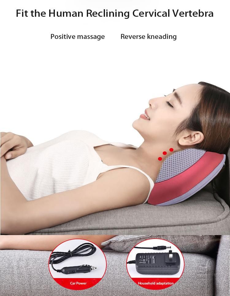 Electric Heated Head Massage Pillow Shiatsu Massager Pillow Car Pillow