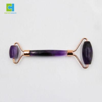 Best Price Hanhe Gem Handheld Rose Quartz Jade Roller Gua Sha Beauty Facial Massage Rose Jade Roller for Face with Box