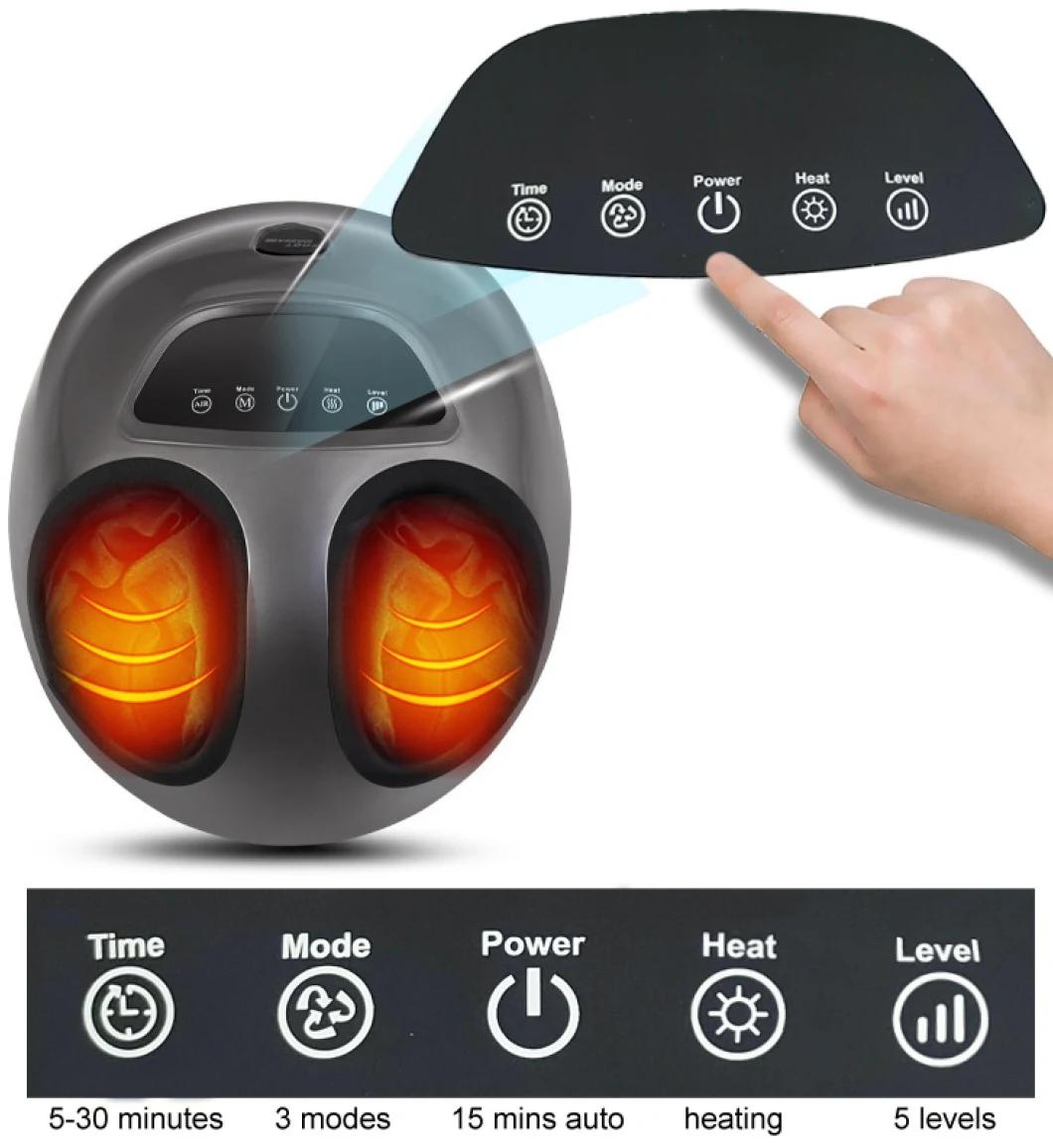 Factory Price Air Squeezing Scrapping Heating Electric Shiatsu Vibrating Foot Massager with Remote Control