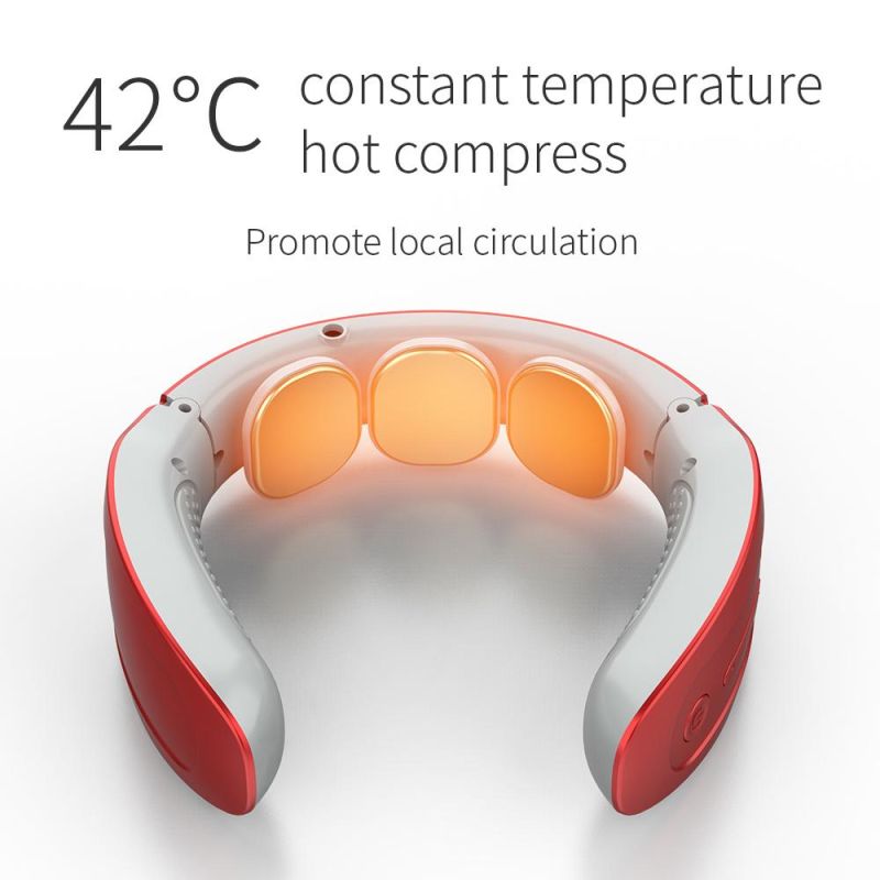 Recharge Mini Electric Wireless Smart Warm Heated Electric with Kneading Automatic U Shape Neck Massager