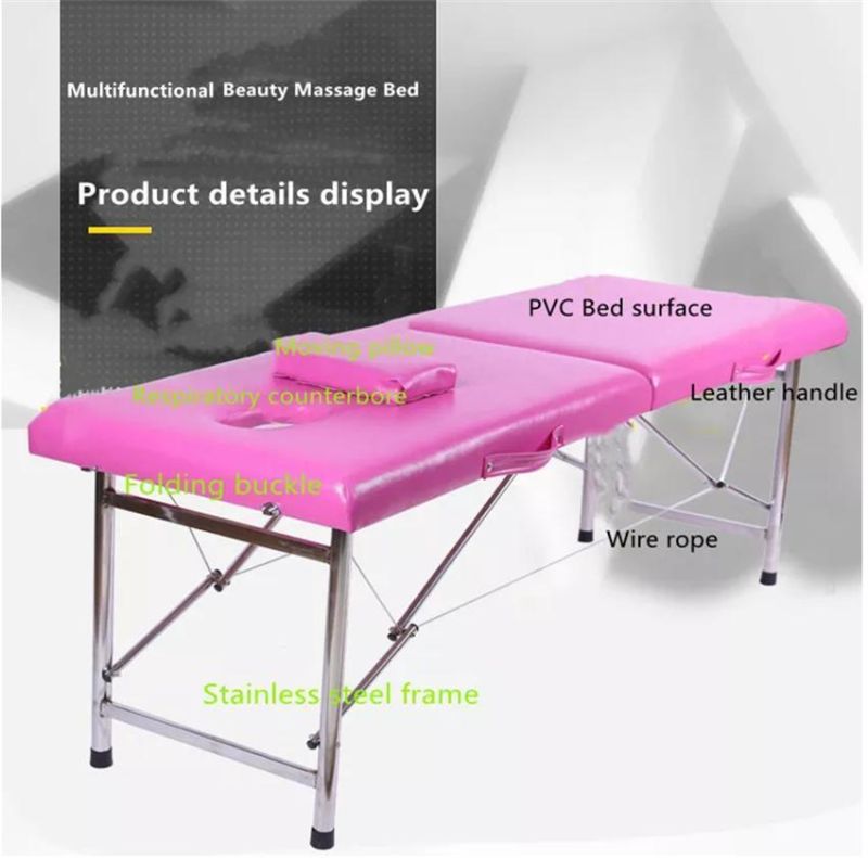 2022 New Folding Salon Treatment Therapy Collapsible Tattoo Beauty SPA Moxibustion Massage Bed