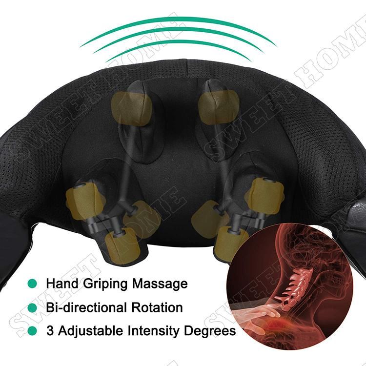 Electric Shiatsu Neck Shoulder Back Pain Massage Machine Heated Full Body Kneading Massager for Car and Home