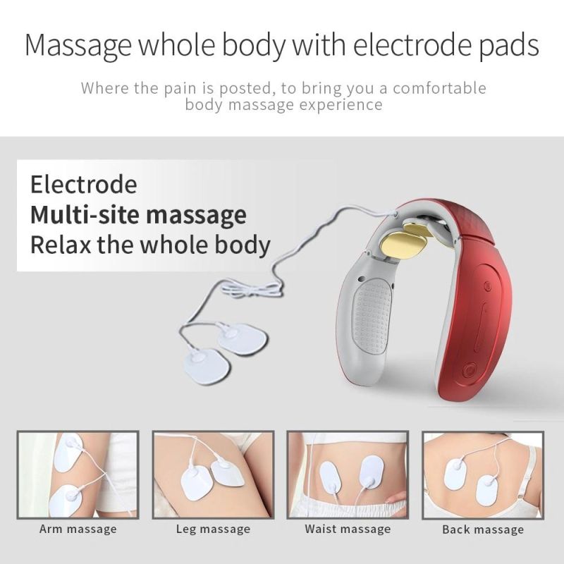 Tens Low Frequency Pulse Heating Massage 4D Smart Electric Neck Massager Muscle Relaxation Neck Cervical Massager