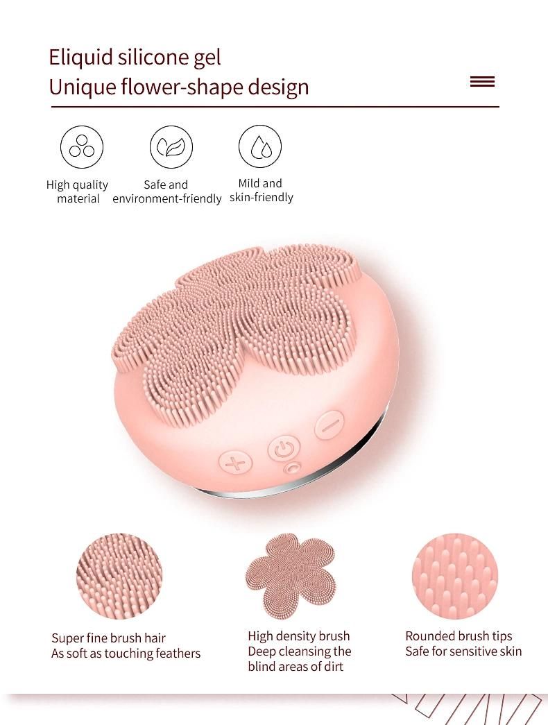 Hot Sale High Quality Mini Heart-Shaped Silicone Cleansing Apparatus Smart Facial Mask Device