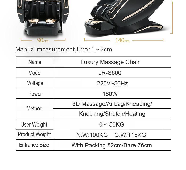 Jare S600 Factory OEM Cheap Price High Quality Foot Armchair Shiatsu Electric Massager Chair for Home Full Body Massage Chair