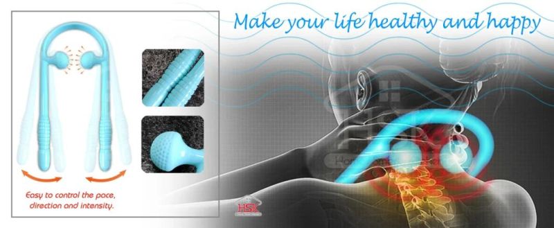 Deep Tissue Dual Trigger Point Shoulder Massager, Neck Massager, Ergonomic Handle Design, Lightweight & Portable. Neck and Shoulder Massage Tools-B Ot-M009