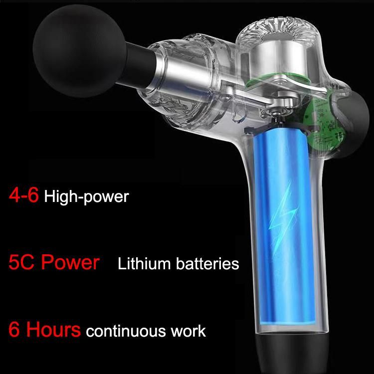 Portable Hand Held 16.8V 16mm Electric Fascia Brushless Motor Rotate Cordless Vibration Muscle Tissue Therapy Massage Gun