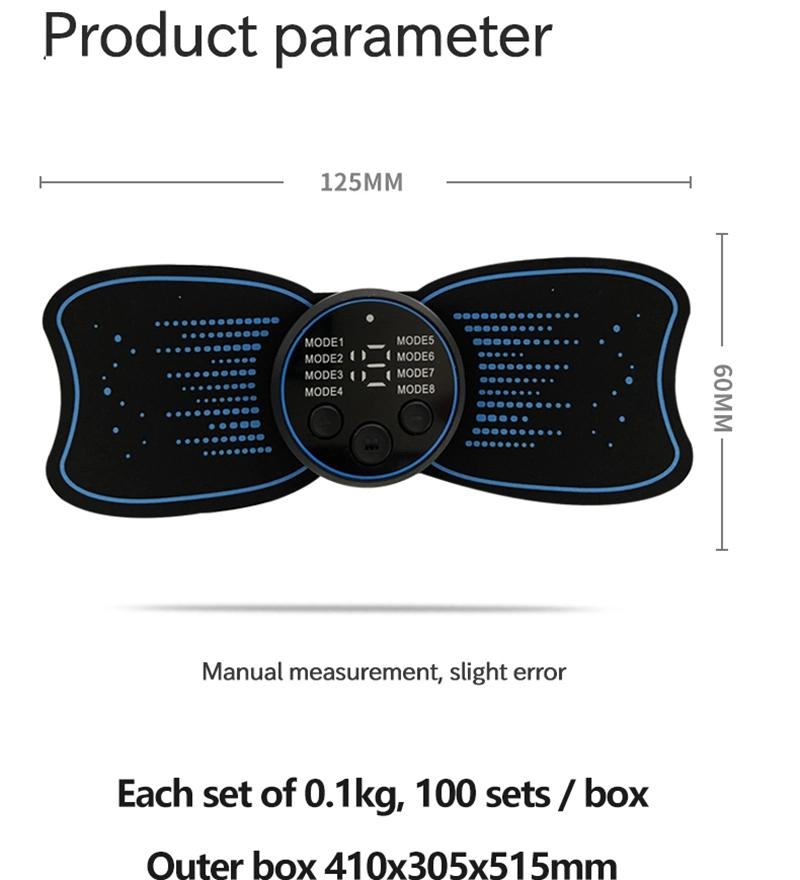 Popular Working Time Use Rechargeable Cervical Stimulator Pain Relief Sticker Portable Neck Arms Massager with 15 Gear Strength Design