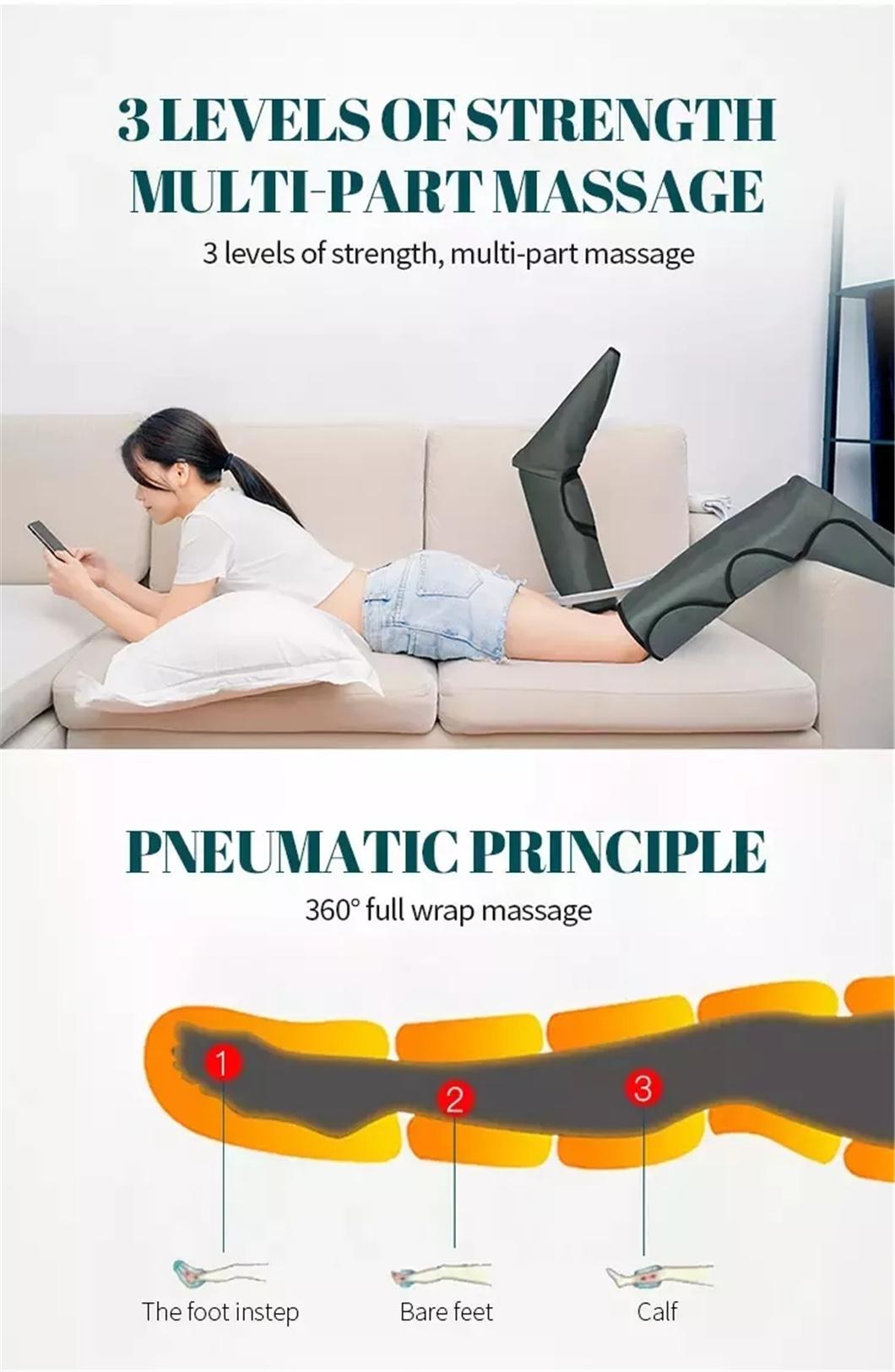 Foot Leg Massager Circulation Relaxation 6 Modes 3 Intensities Foot Calf Thigh Wraps Massage Helpful Pain Relief