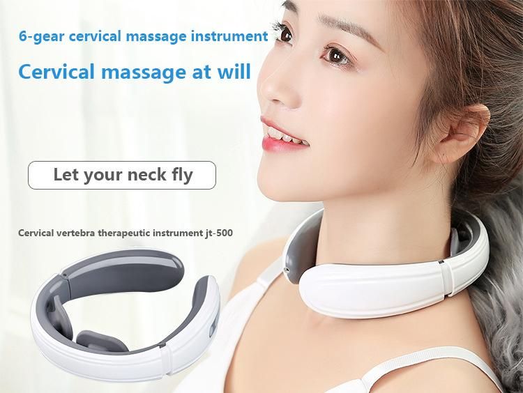 2021 Powerful Wireless Mini Electric EMS Neck Massager Intelligent Remote Control Heating Electronic Smart Neck Massager