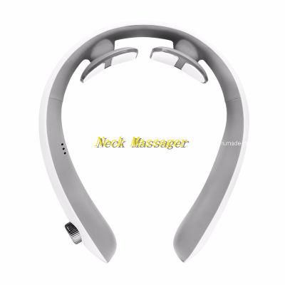 2022 Powerful Wireless Mini Electric EMS Pulse Neck Massager Intelligent 6 Modes Control Heating