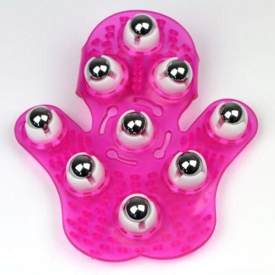 9 Steel Ball Palm Shaped Massage Glove Body Massager with 9 360-Degree-Roller Metal Roller Ball Beauty Body Care