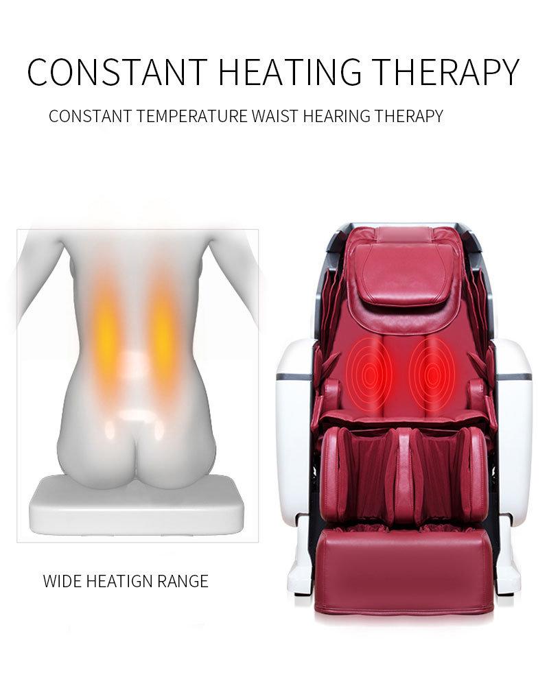 Full Body Shiatsu Massage Chair with 3D Zero Gravity Technology White and Red