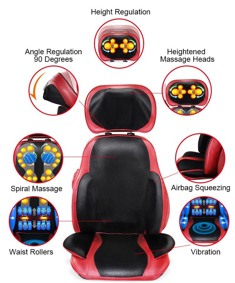 2020 New Design Electric Airbags 3D Shiatsu Neck Back and Buttocks Massage Chair Cushion