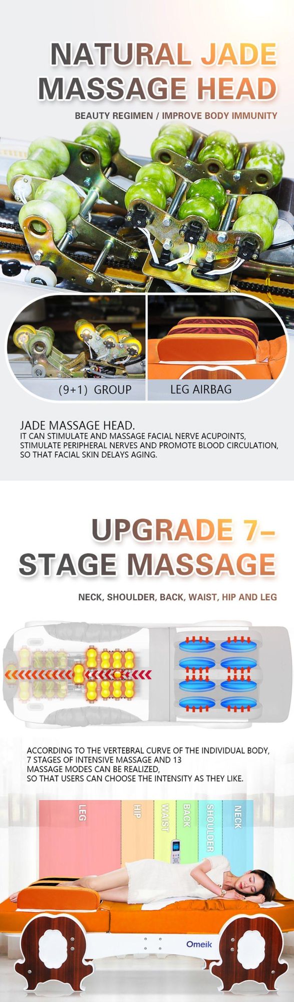 Korea Full Body Far Infrared Jade Stone Heating Therapy V3 Lifting Massage Bed