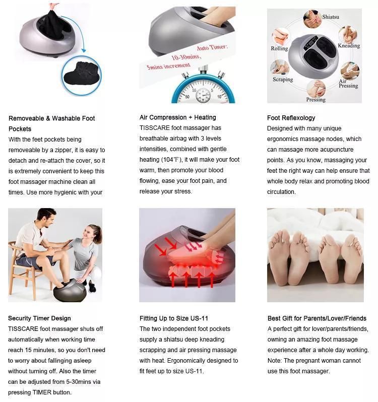 Factory ISO CE Customized Warmer Feet Shiatsu Homedics Infrared Foot Massage Massager