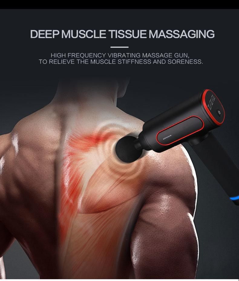 Good Selling Deep Tissue Massage Gun Powerful Motor Fascial Gun Massager with Replace Massage Head for Different Area of Body