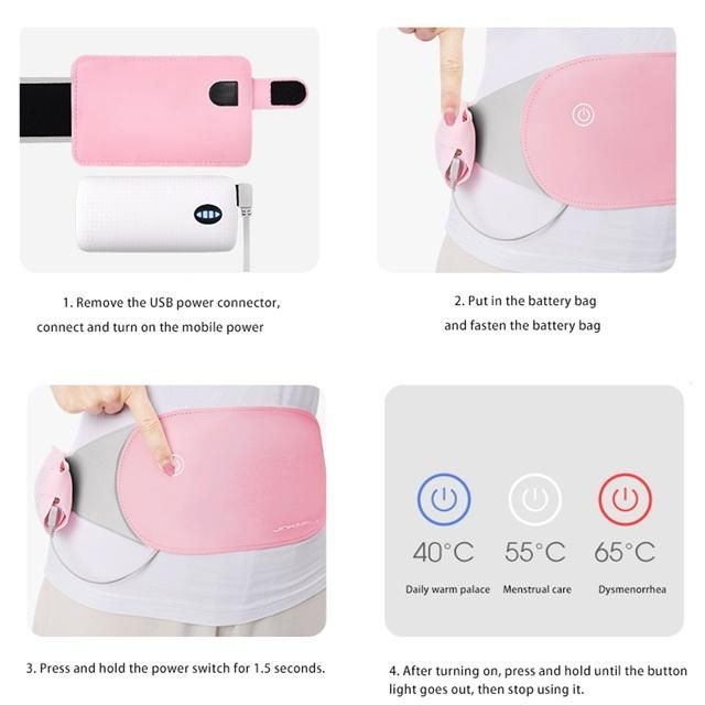Chinese Wormwood Pack Warmer Dysmenorrhoea Pain Relief Uterus Warm Belt with Fir Warming Tech