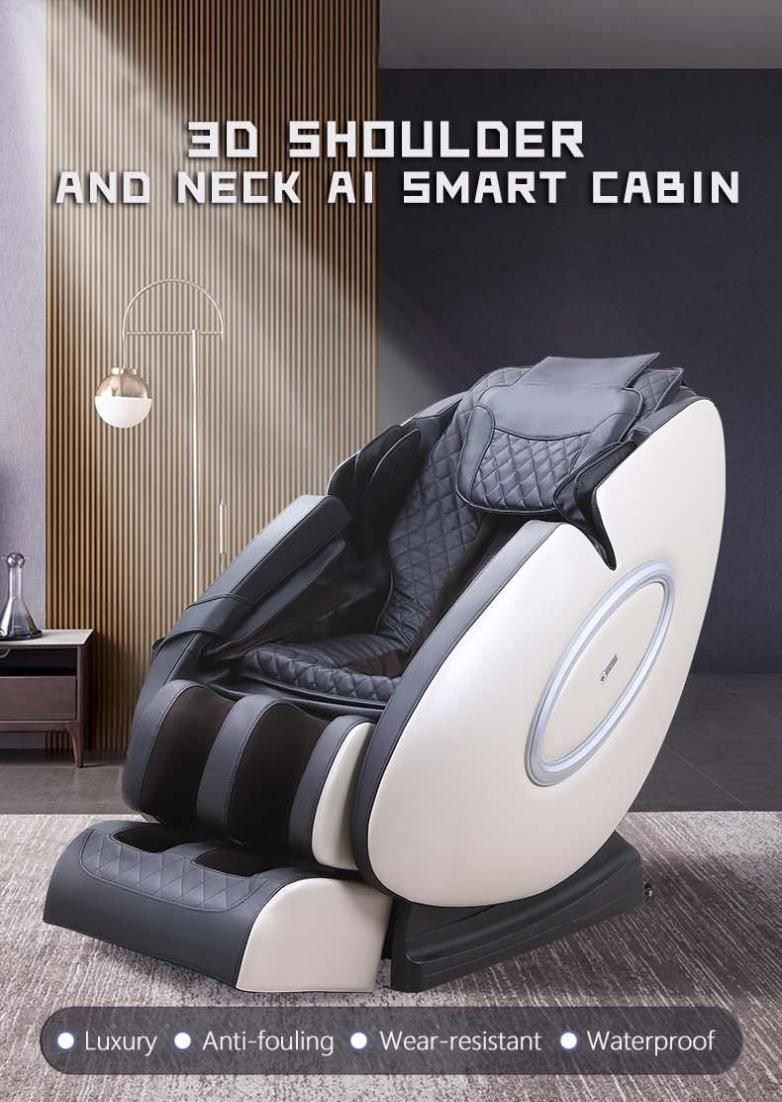 4D Recliner Massage Chair with Full Body Air Bags Shiatsu Shocking Kneading Bluethooth Music to Relax Massage Chair in Office