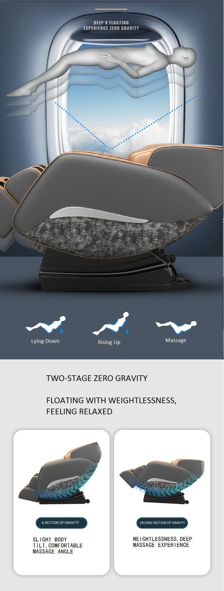 Fixed Roller Reclining Foot SPA Endure Heat Massage Chair in Thailand