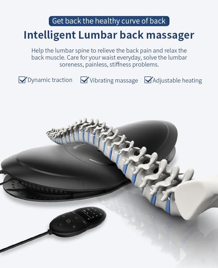 Inflated Back Stretcher Electric Lumbar Traction Device Vibration Massage with Heat, Back & Sciatica Pain Relief, Relaxation