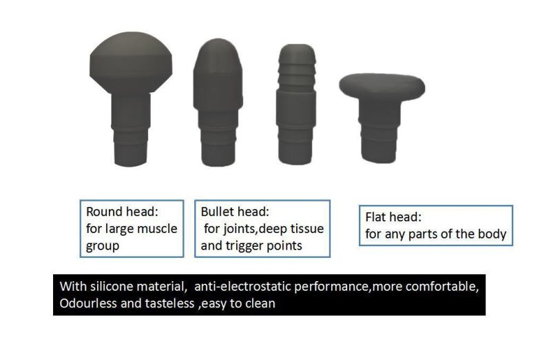 Rechargeable Fascia Gun with 4 Massage Heads and 4 Speed Level Adjustable