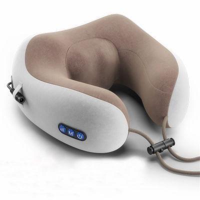 Kneading Vibrating Travel U-Shape Neck Massage Pillow Rechargeable Relieve Pain Support Pillow Neck and Shoulder