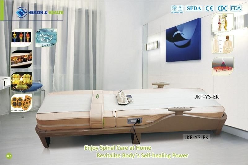Wireless Auto Electrotherapy Physiotherapy Fir Jade Roller Spine Massage Bed for Home Use