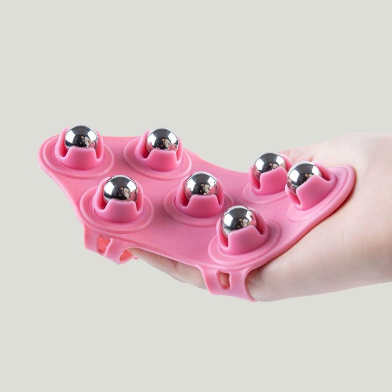 Seven Beads Roller Ball Body Massage Glove Anti-Cellulite Muscle Pain Relief Relax Massager for Neck Back Shoulder Buttocks Face Lift Tools