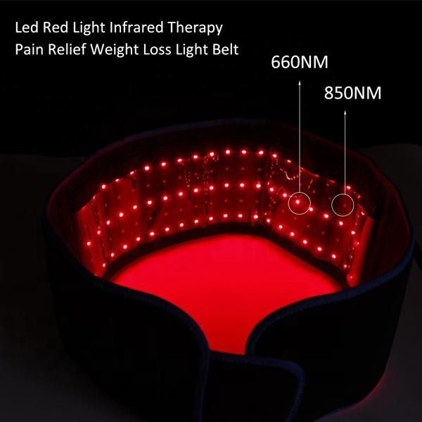 Flexible Wearable LED Red Light 660nm Infrared Light 850nm Heating Waist Support Belt Heating Physical Therapy Waist Support Belt Therapy Belt