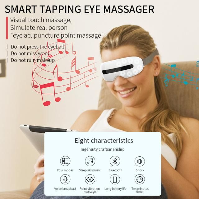 Relax and Reduce Eye Strain Dark Circles Eye Bags Dry Eye Improve Sleep Eye Massager, Ideal Mother′s Day Gifts
