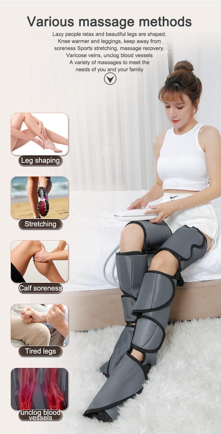 Custom Logo Air Pump Compression Sports Recovery Boots Foot Leg Massager Machine