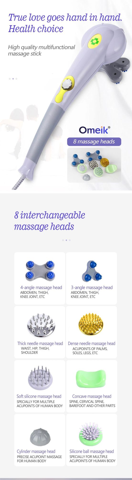 Multifunctional Electric Handheld Massage Hammer Body Vibration Massage Stick Health Care